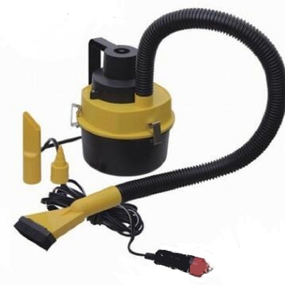 جارو برقی زرد قابل حمل ABS DC12v برای استفاده از ماشین با انعطاف پذیر خیس و خشک