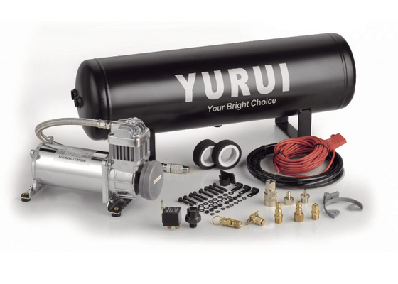 قیمت خوب کمپرسور هوا سیستم های هوایی و فلزی سیاه و سفید نقره ای با مخزن 12V برای تنظیم ماشین آنلاین