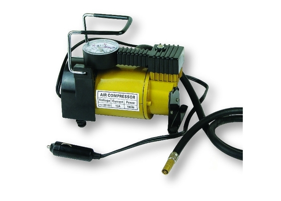 قیمت خوب کمپرسور هوای قابل حمل مشکی و طلایی کیت کیسه ای یورویی 12v 140PSI آنلاین