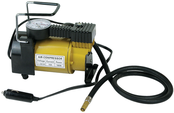 قیمت خوب پمپ لاستیک کمپرسور هوا فلزی DC12v با دسته برای پر کردن لاستیک خودرو آنلاین