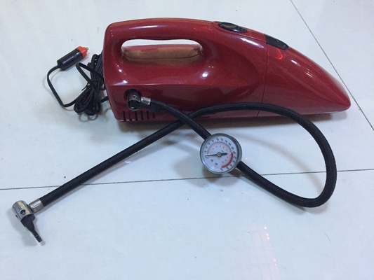 قیمت خوب 2 در 1 جارو برقی اتومبیل قابل حمل قرمز و زرد DC DC 12V برای اتومبیل با تورم تورم آنلاین