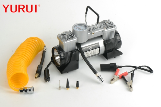 قیمت خوب پمپ هوایی کامیون مینی تایر 12 ولت Dc نقره ای رنگ سیاه و سفید 180w با نور آنلاین